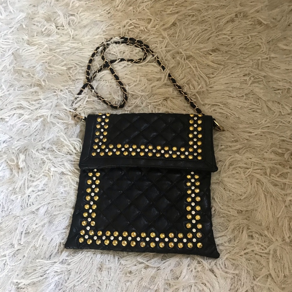 Cache black studded cross body